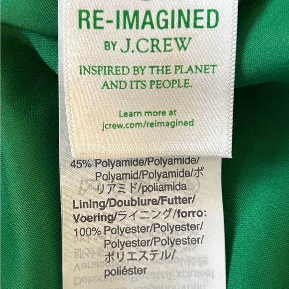 J.Crew Re-Imagined Green Textured Sleeveless Dress NWT Size 12 - Picture 7 of 11